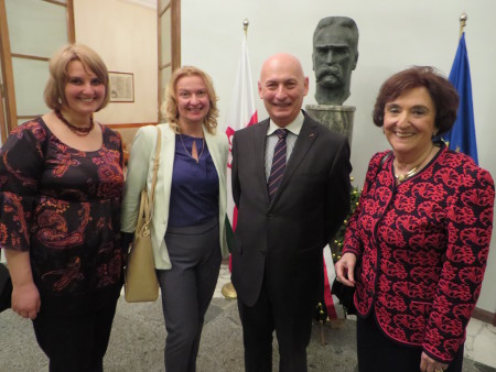 Od prawej: Prezes Zwiazku Polakow we Wloszech, Ambasador RP oraz Redakacja portalu Polacy we Wloszech