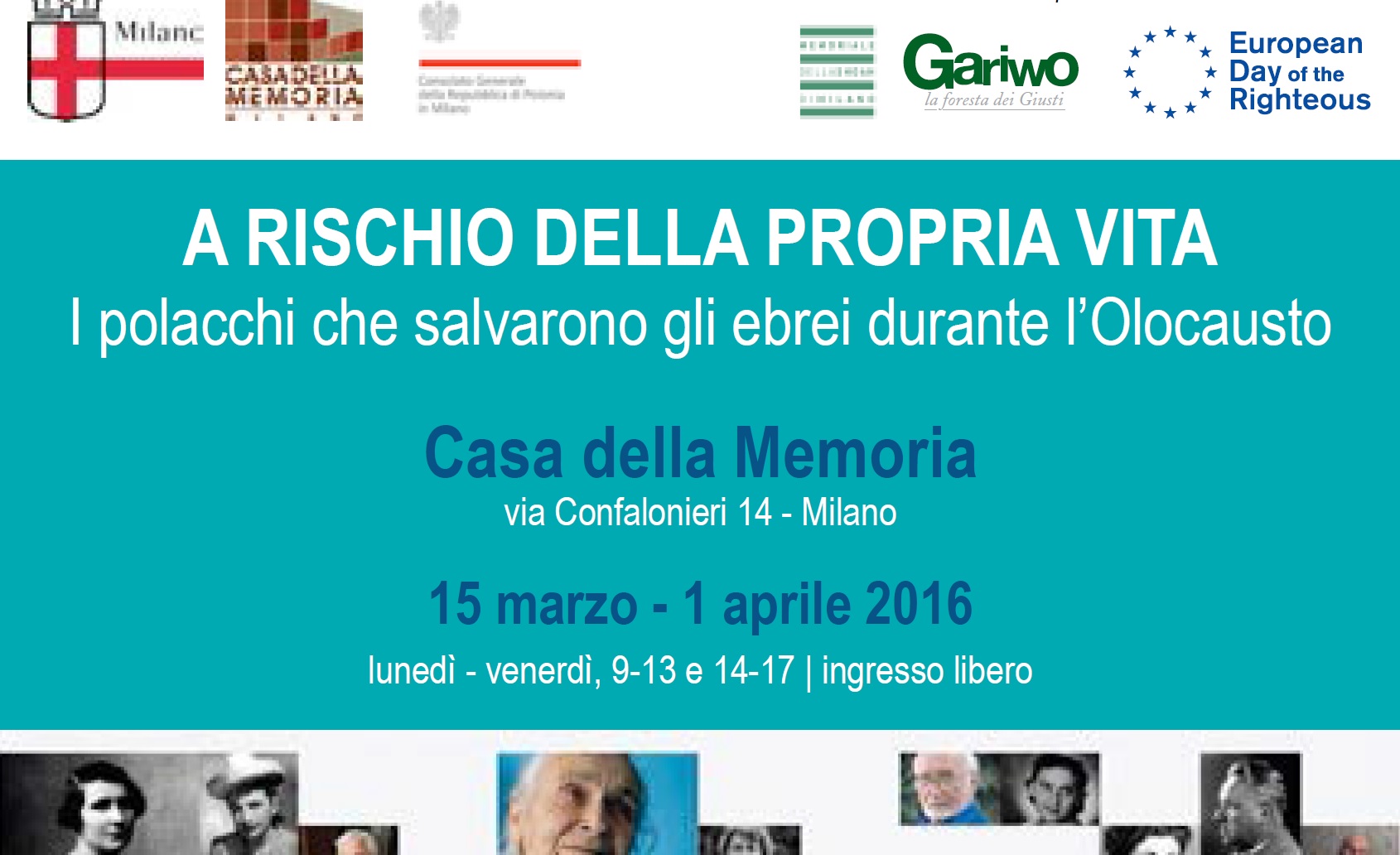 cartolina mostra A rischio della propria vita_ Casa dela Memoria_polacy_we_wloszech