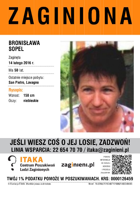 Zaginiona -- BRONISLAWA__SOPEL _polacy_we_Wloszech